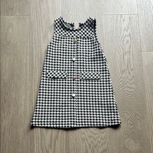Zara Black and White Houndstooth Kids Dress